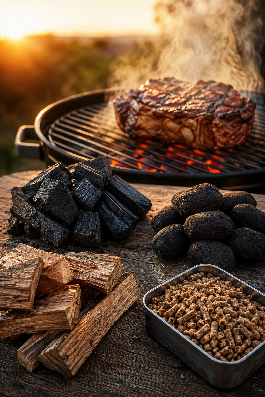 Carbón, briquetas, leña o pellets: qué combustible elegir para tu barbacoa