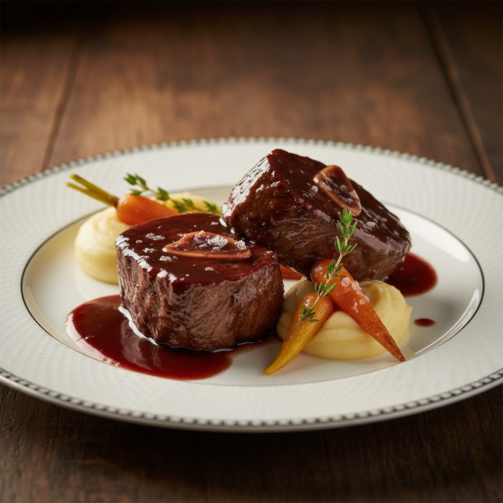 Carrilleras de ternera al vino tinto (melosas y con mucho sabor)