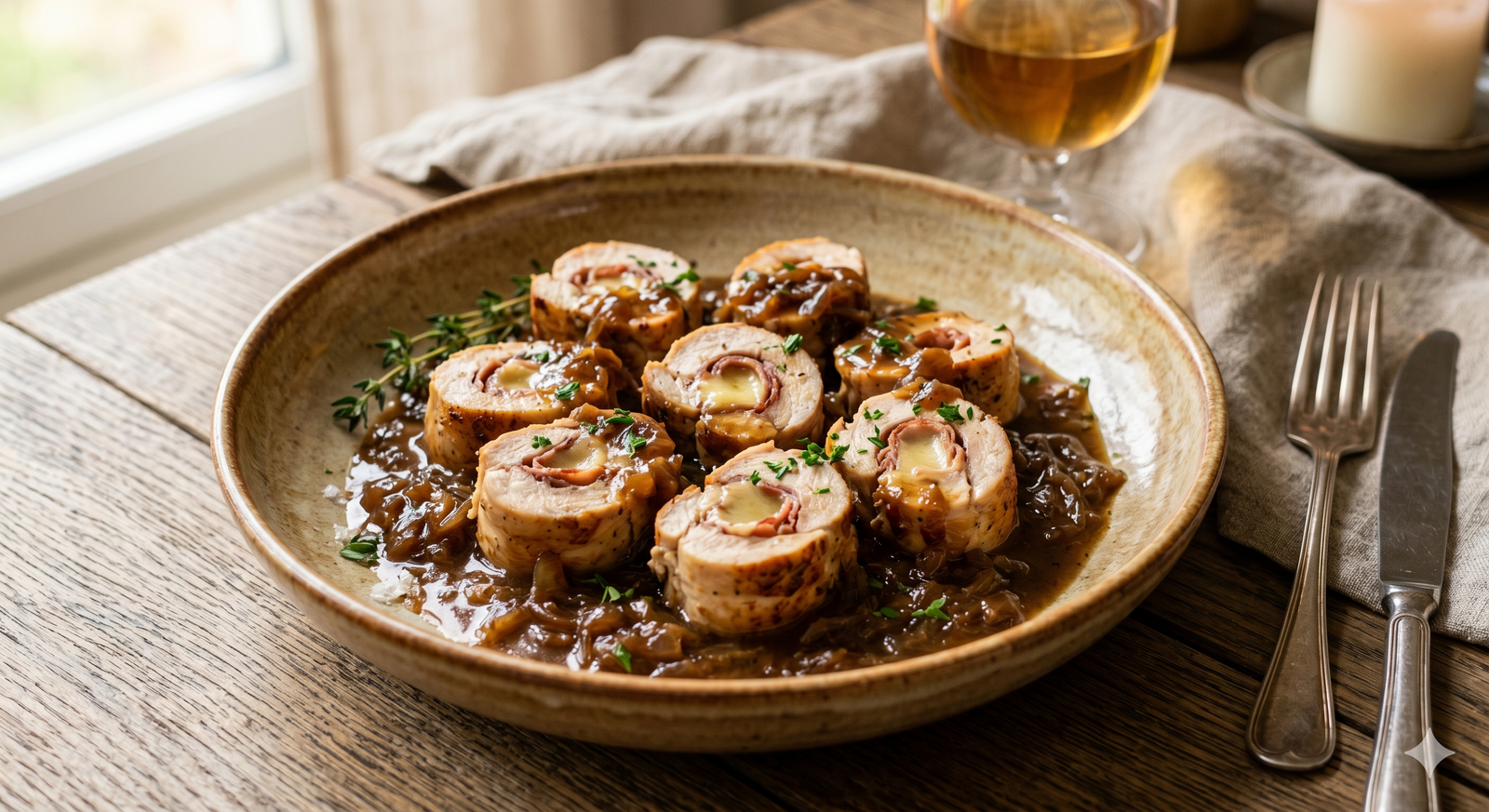 Receta de pollo relleno de jamón serrano y queso