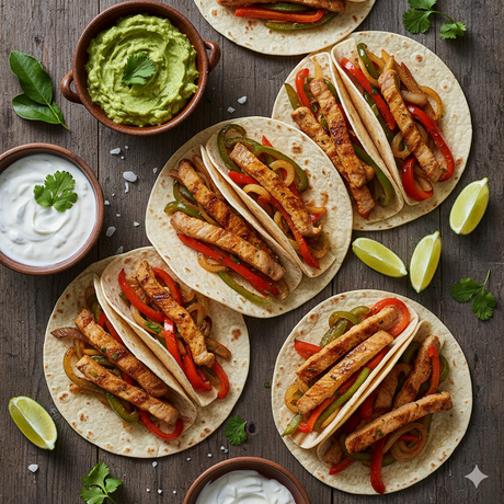 Fajitas de secreto ibérico marinado con lima y especias