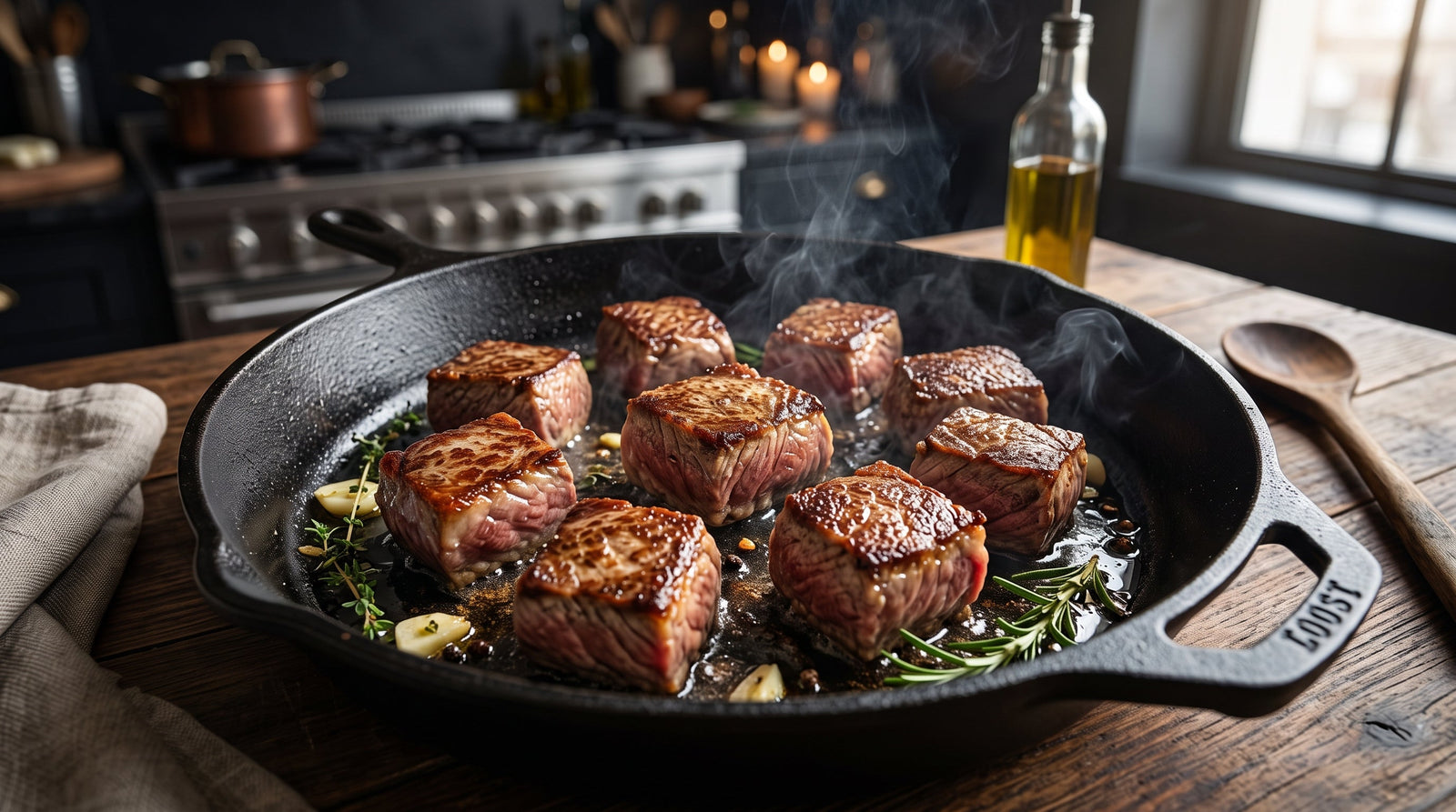 No llenes demasiado la sartén si quieres que la carne se dore de verdad 🥩🔥