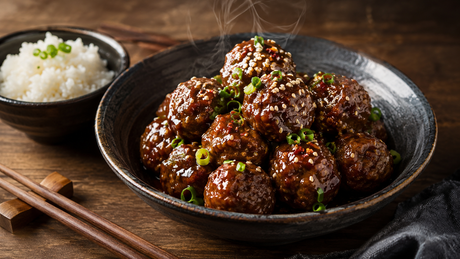 Albóndigas coreanas de ternera con salsa de soja y miel